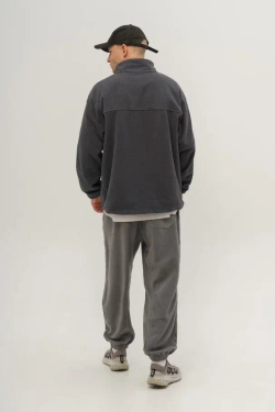 Толстовка КУЛЬТУРА "HALF ZIP FLEECE", темно-серый