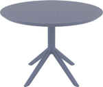Стол пластиковый обеденный Siesta Contract Sky Table Ø105, темно-серый