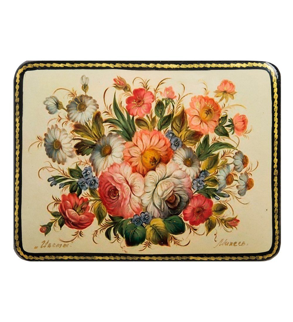 ШК-19/ 9-C Шкатулка в технике декупаж «Цветы» (10х8х3,5)