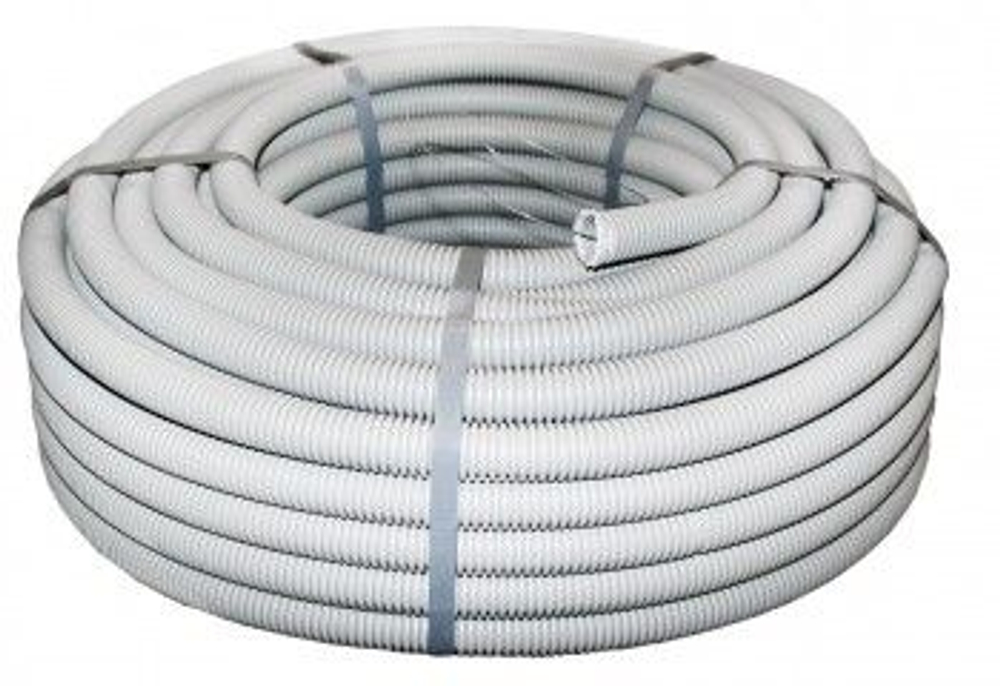 Труба гофр. ПВХ тяжелая с протяжкой d32 мм (50 м) серая EKF-Plast (50.00 шт.)