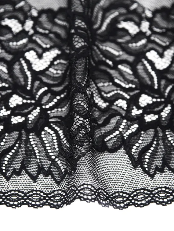 652 ОПТ Кружево эластичное 17 см, Италия, черный 170
