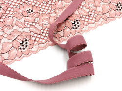 Отделочная резинка, с фестоном 20 мм, фламинго (грязно-розовый) (Арт: OTR605/20-026), м