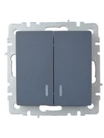 BRITE Выключатель 2-клавишный с индикацией 10А ВС10-2-1-БрМ маренго IEK