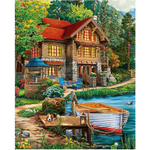 Алмазная мозаика квадратная 22x32см. "Домик у причала" с подр.полн. заполн.24цв. Арт. НД-8555