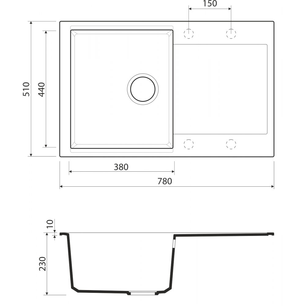 Кухонная мойка Omoikiri Daisen-78-GR