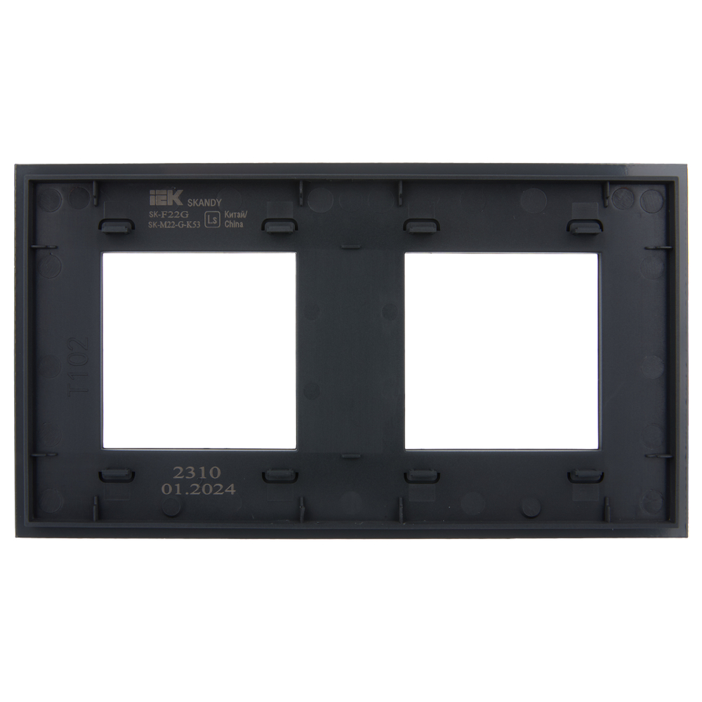 SKANDY Рамка 2-местная SK-F22G стекло графит IEK