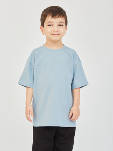 Футболка серо голубая тонкая