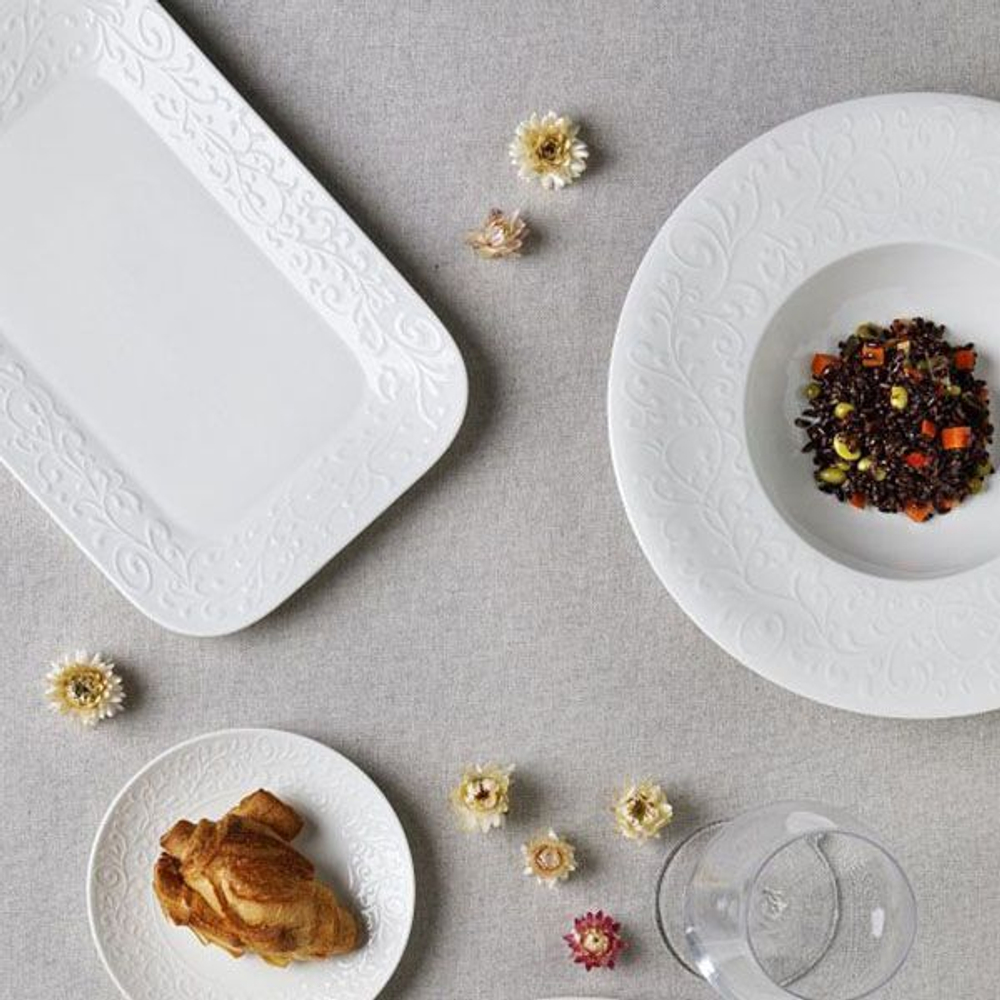 Тарелка глубокая «Жасмин»;фарфор;D=29,5см;белый (Цвет: белый)