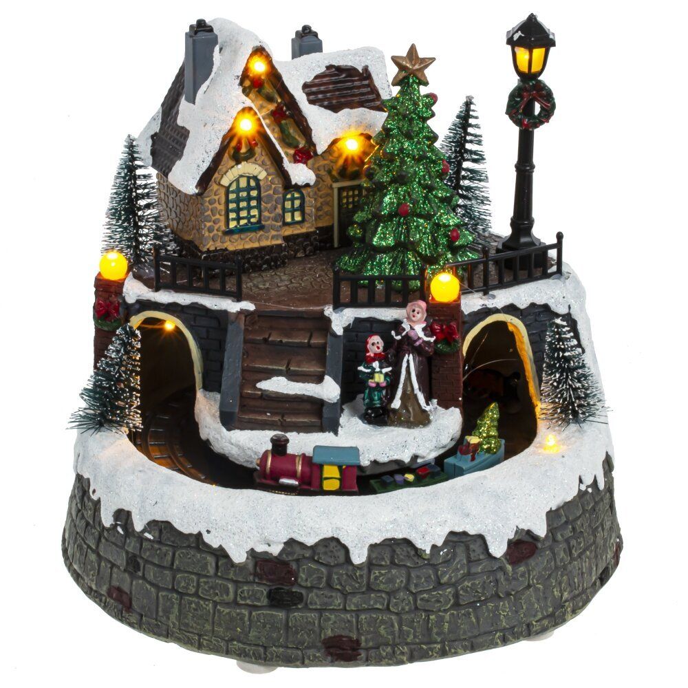 GAEM Фигурка декоративная "Рождество" (4 мелодии, подсвет, движ, 3xAA н/п, +USB), L20 W20 H19 см