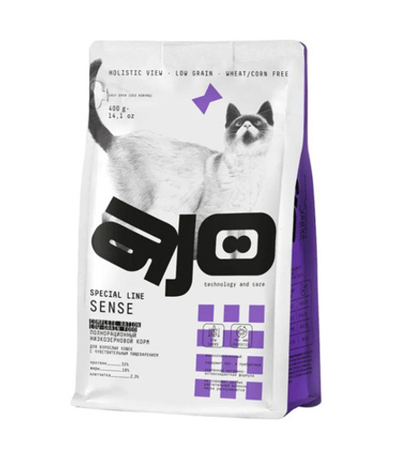 AJO Cat Sense Сухой корм для кошек с чувств пищеварением 0,4кг