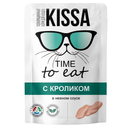 Влажный корм KISSA для кошек с кроликом в соусе 75 гр