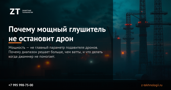 Почему мощный глушитель не остановит дрон Почему мощный глушитель не остановит дрон