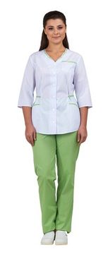 Костюм женский "Ольга" (белый/лайм)