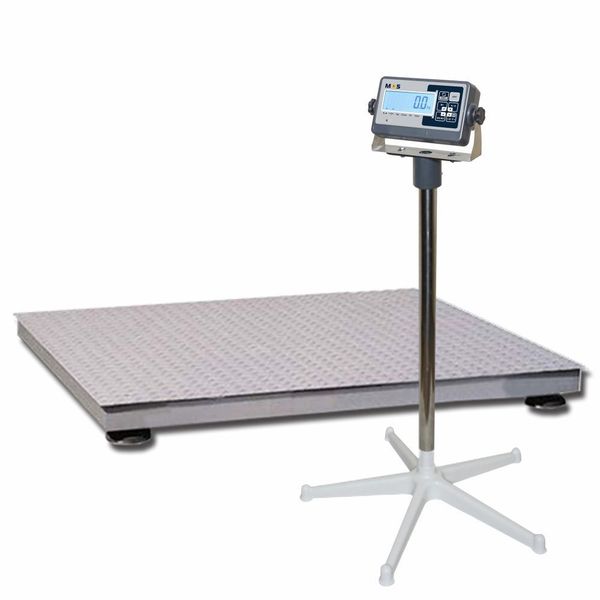 Весы платформенные MAS PM4PHS-1500-1215, 1500кг, 200/500гр, 1200х1500, RS232 (опция), стойка (опция), нержавеющая сталь AISI 304, защита IP65, с поверкой, выносной дисплей