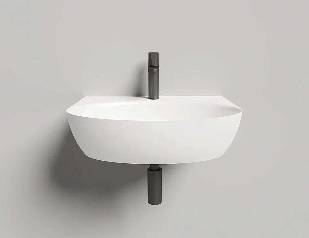 Раковина Salini ALDA WALL 02 140312G 58 из искусственного камня S-Sense, белая глянцевая