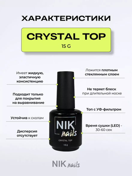 Crystal Top NIK nails 15гр, без лс