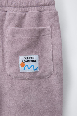 ZARA ШОРТЫ ИЗ МАХРОВОЙ ТКАНИ, ЛИЛОВЫЙ