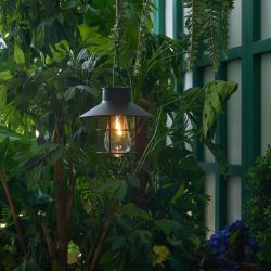 USL-S-280-PT200 VINTAGE LANTERN Садовый светильник на солнечной батарее Винтажный фонарь. Подвесной. 1 филаментная лампа. Теплый белый свет. 1xААА Ni-Mh аккумулятор в-к. IP44. TM Uniel