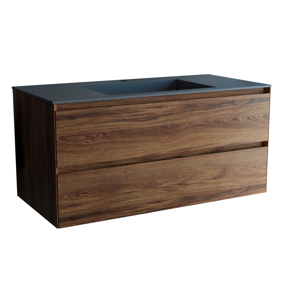 Тумба под раковину Vincea Luka 1000 подвесная, 2 выкатных ящика soft-close, C.Oak