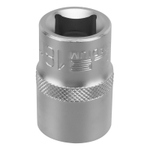 Головка торцевая, 18 мм, шестигранная, CrV, под квадрат 1/2 Stels 13829