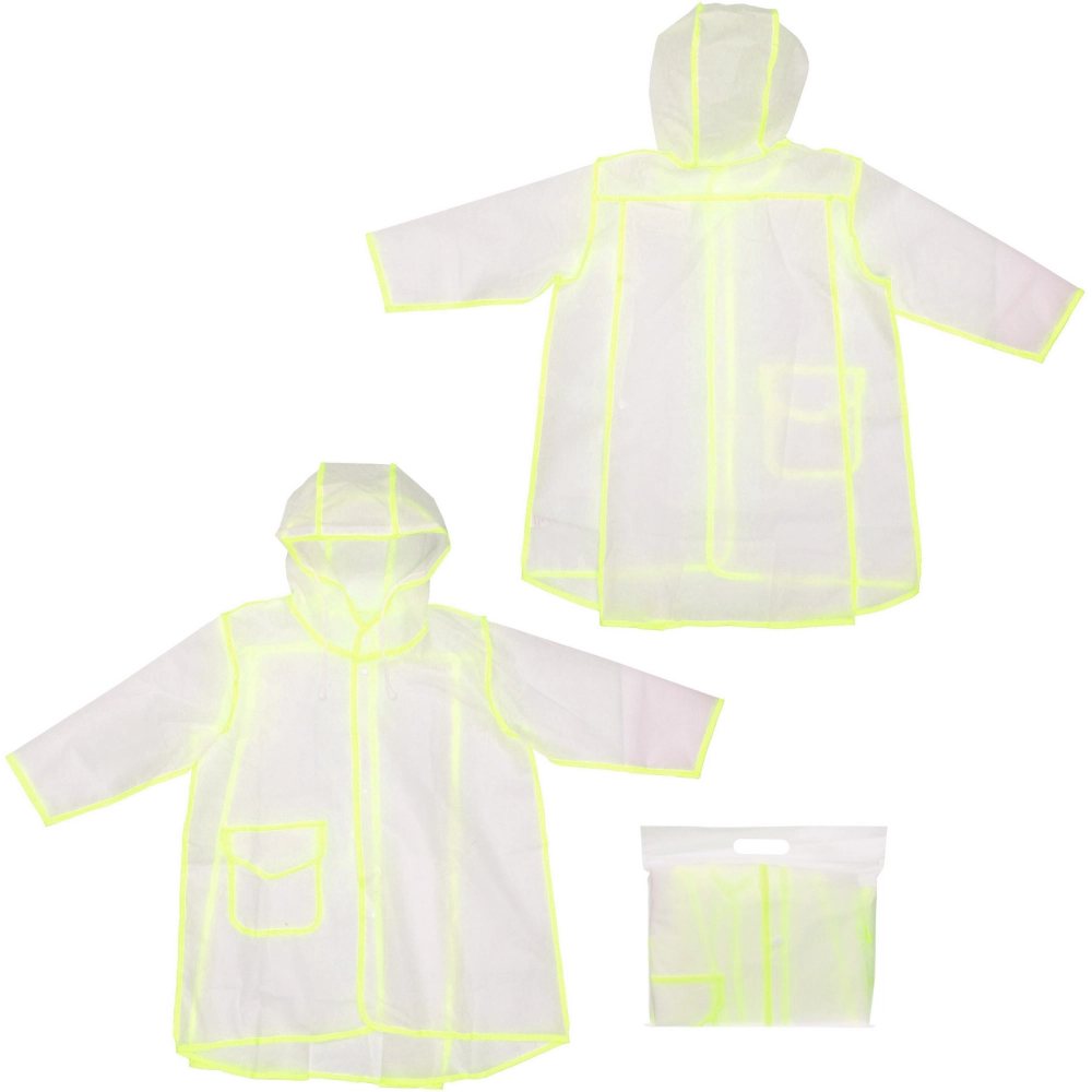 Дождевик-плащ детский «Neo» с капюшоном и завязками, на кнопках, цвет желтый, р. XL(61*55см.)