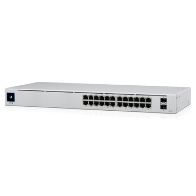 Коммутатор UBIQUITI USW-24-POE PoE-коммутатор в стойку, 24х 1G RJ45, 2х SFP, раздача 95 Вт