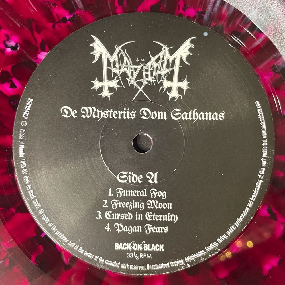Винтажная виниловая пластинка LP Mayhem De Mysteriis Dom Sathanas (UK 2010)