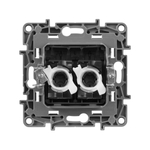 Розетка компьютерная двойная RJ45 категория 5e UTP алюминий ETIKA Legrand