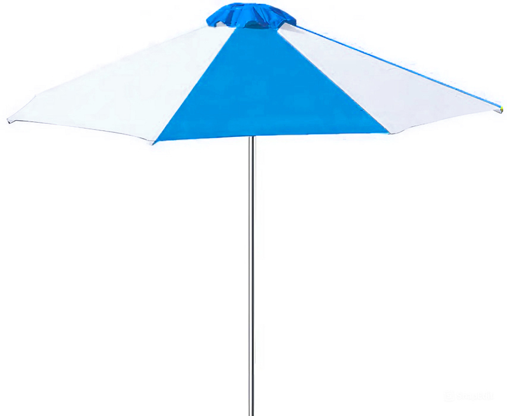 Зонт пляжный профессиональный Ø2.5 м Theumbrela Semsiye Evi Kiwi Clips, серебристый, голубой/белый