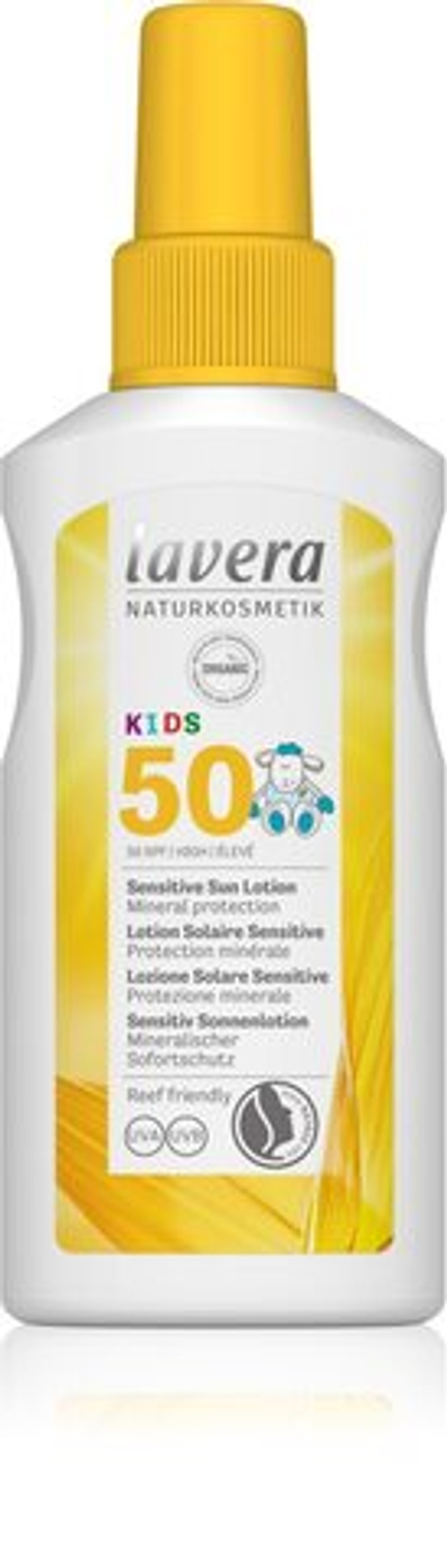 Lavera Sun Sensitiv Kids - солнцезащитный спрей для детей SPF 50 /   100  ml  / GTIN 4021457635351