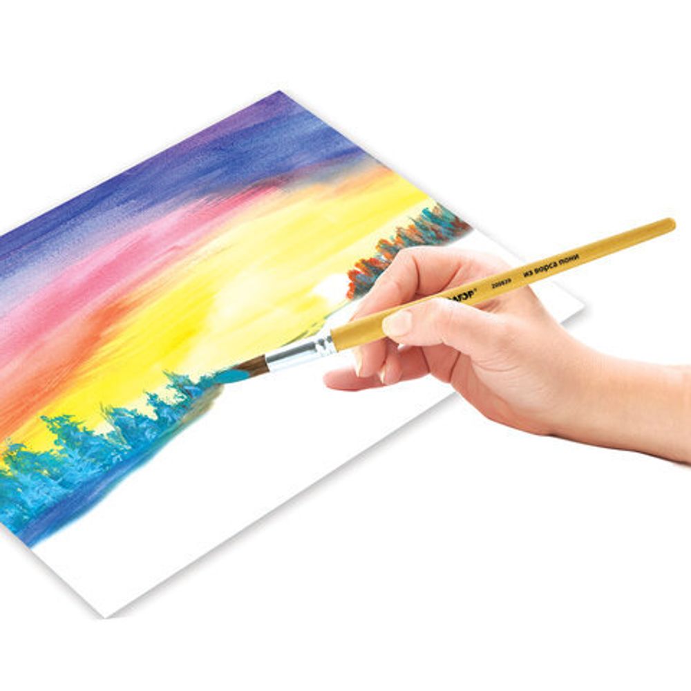 Кисть ПИФАГОР, из ворса пони, круглая, № 10, 200839