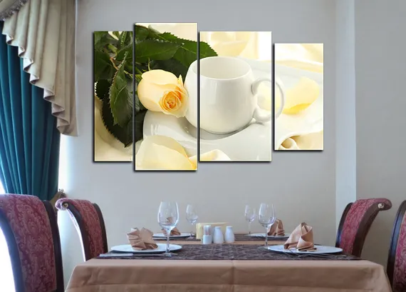 Модульная картина "Кремовые розы"