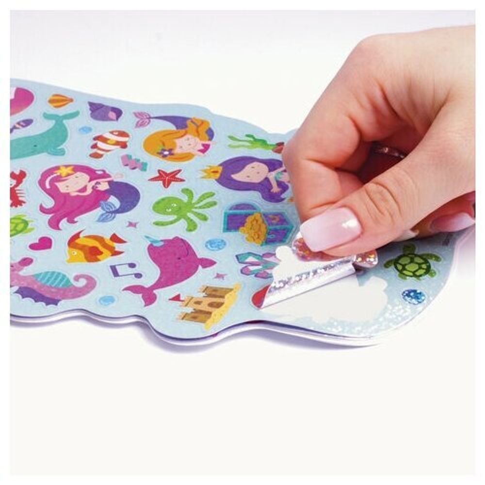 Альбом со сверкающими наклейками "Русалки", 4 листа, более 250 шт., склейка, ЮНЛАНДИЯ, 662697