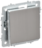 BRITE Выключатель 1-клавишный перекрестный 10А ВС10-1-3-БрГН металл хром/никель IEK