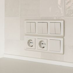 Выключатель проходной двухклавишный без рамки Werkel перламутровый рифленый W1122013