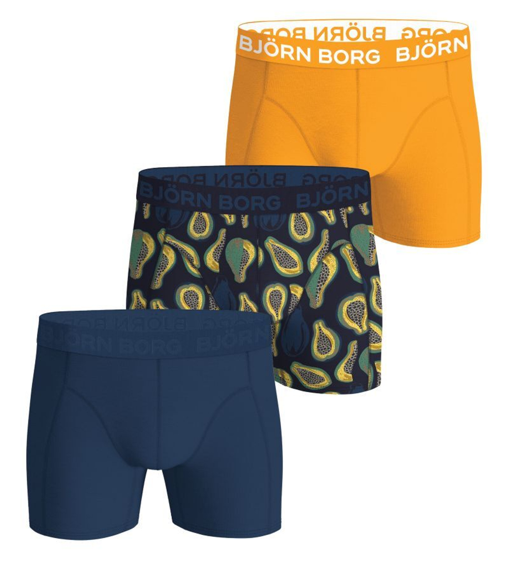 Боксерки теннисные Bjorn Borg Cotton Stretch Boxer 3P - navy/print/yellow