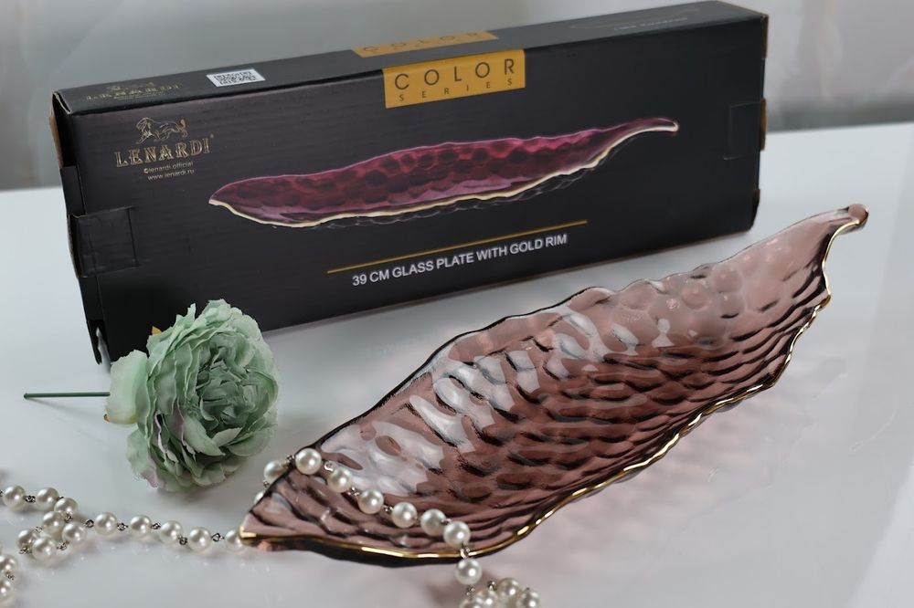 Lenardi 588-580 Блюдо 38х12,5х4,5см в под.уп.(х12)Стекло