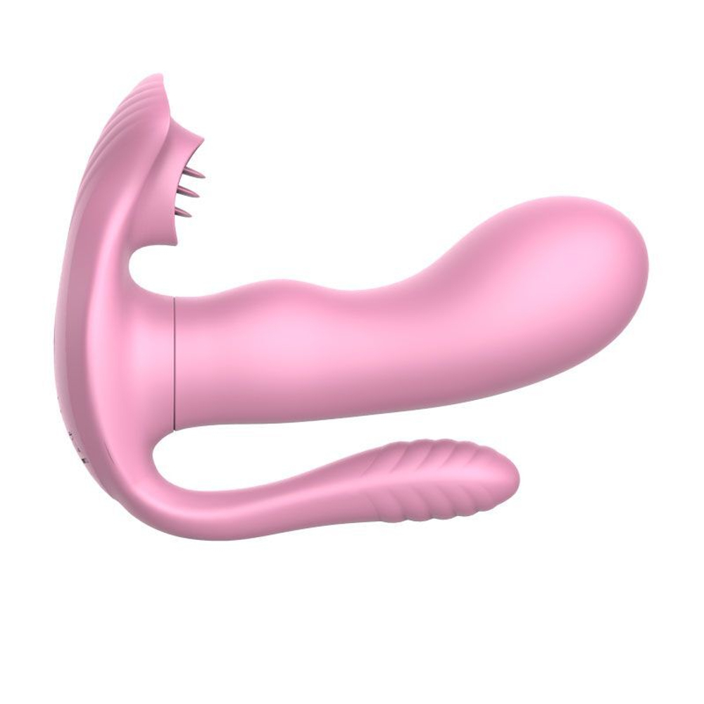 Розовый женский тройной вибростимулятор (Цвет: розовый)