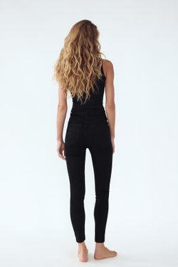 ZARA ДЖИНСЫ С ВЫСОКОЙ ПОСАДКОЙ, ЧЕРНЫЙ