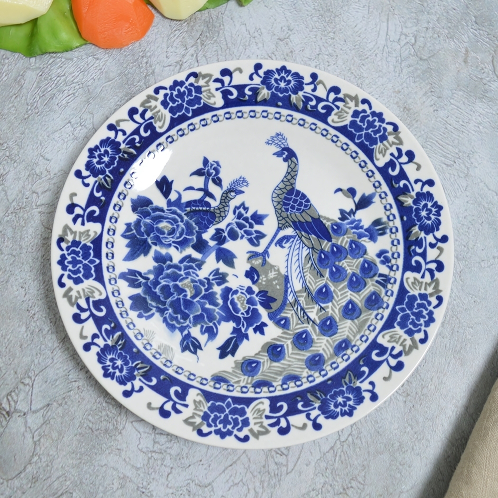 Тарелка мелкая 18см Павлин гладкий край (00104166)