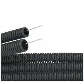 Труба гофр.ПНД d 20 мм, лёгкая с протяжкой, 100м, цвет чёрный DKC 71720