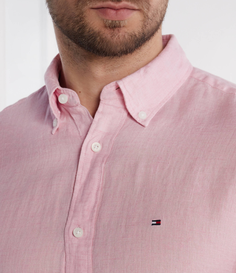 Льняная рубашка PIGMENT DYED Tommy Hilfiger - розовый(MW0MW34602)