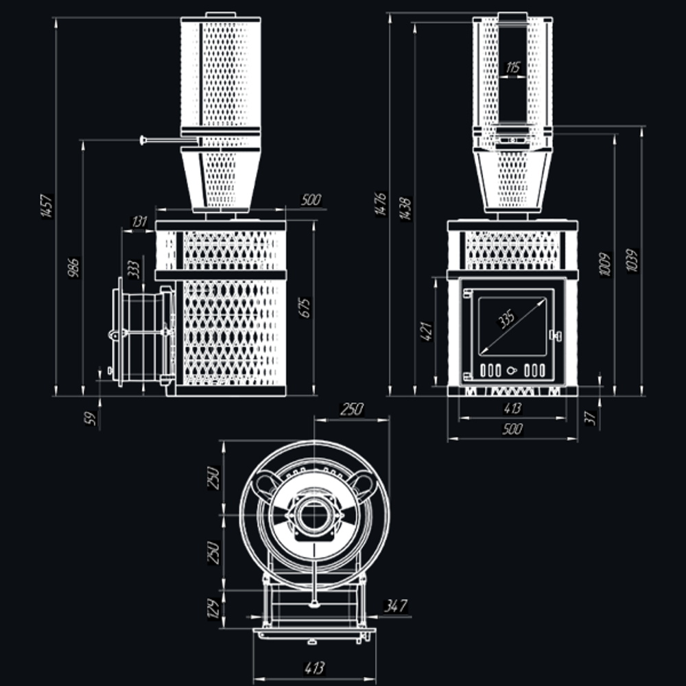 Чугунная печь для бани Искандер ЗК 18 (П2) Ураган
