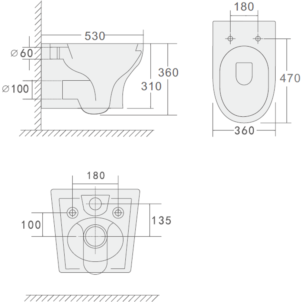 Унитаз подвесной Boheme FIORE 978-SET-B, черный матовый с крышкой-сиденьем с микролифтом