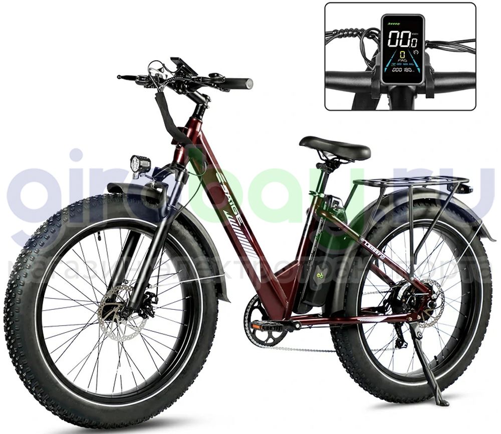 Электровелосипед Saige Lander S (48V/13Ah) - Бордовый фото №1