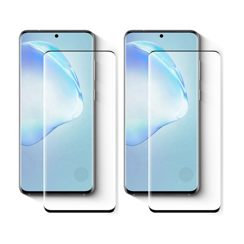 Защитное стекло Samsung S21+ (черный) полная проклейка