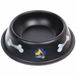 Миска из нержавеющей стали с силиконовым нескользящим ободком «ЛЮБИМЫЙ БРО», цвет черный, 22см (наклейка)