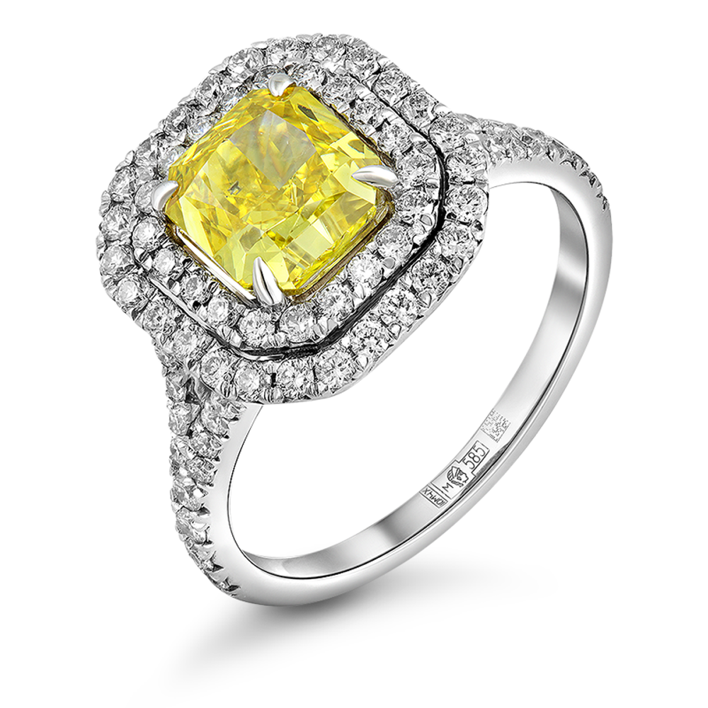 Кольцо с выращенными бриллиантами 2,150 ct