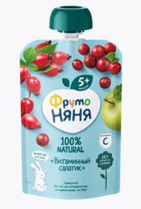ПЮРЕ ФРУТОНЯНЯ ВИТАМИННЫЙ САЛАТИК 90ГР