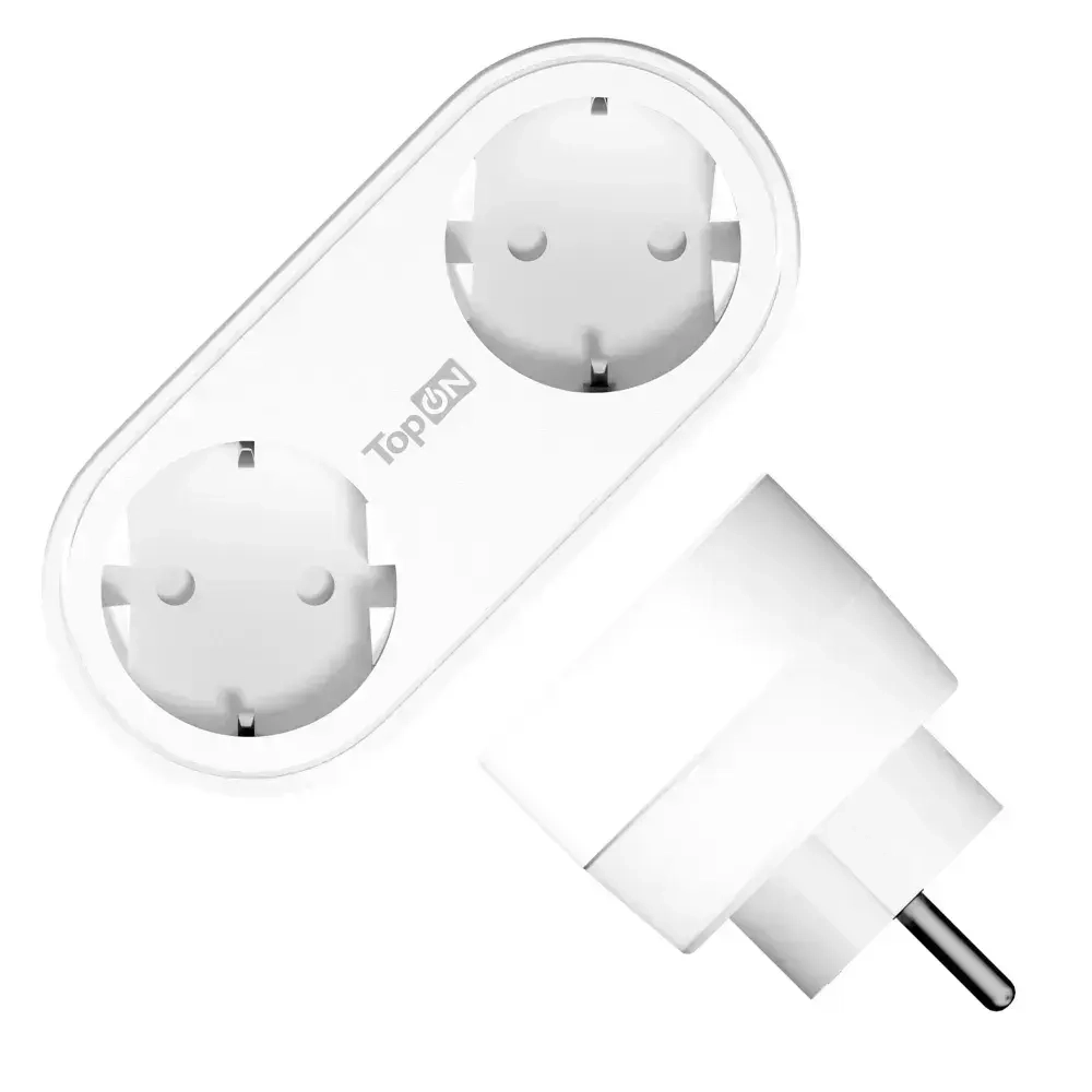 Двойник для розетки с заземлением 4000W 16A, 2 USB 12W Белый